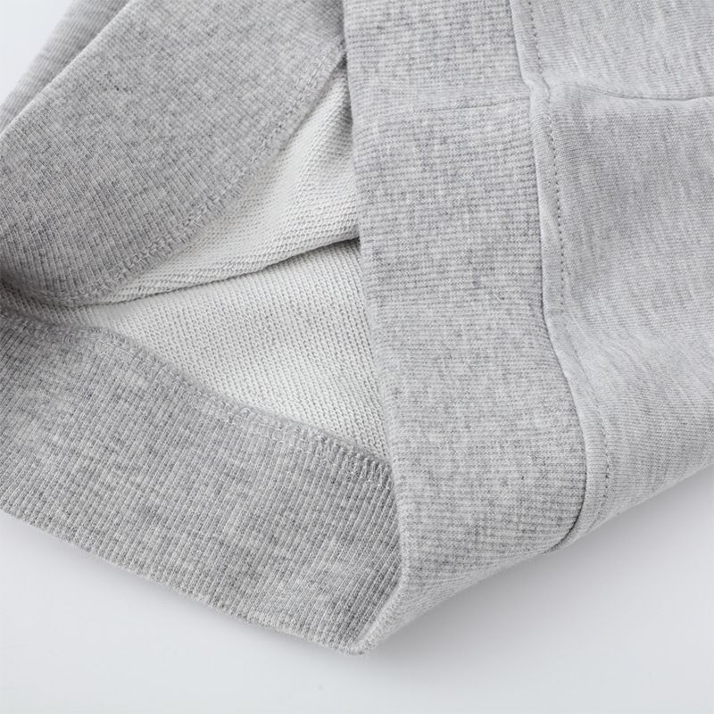 Jumping meters - 圓領棉質長袖上衣/大學T-葉子恐龍-灰色