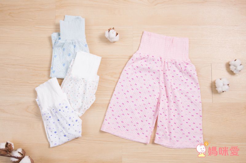 純棉網眼腹卷高腰護肚褲-藍色