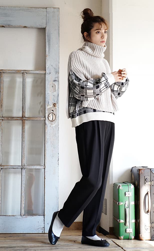 日本 zootie - 層次感穿搭高領斗篷-灰