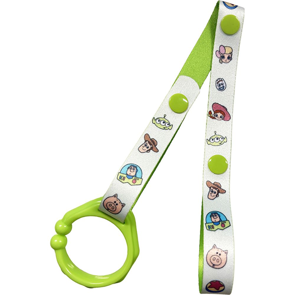 玩具防掉繩 C型扣環款-迪士尼-黃綠色