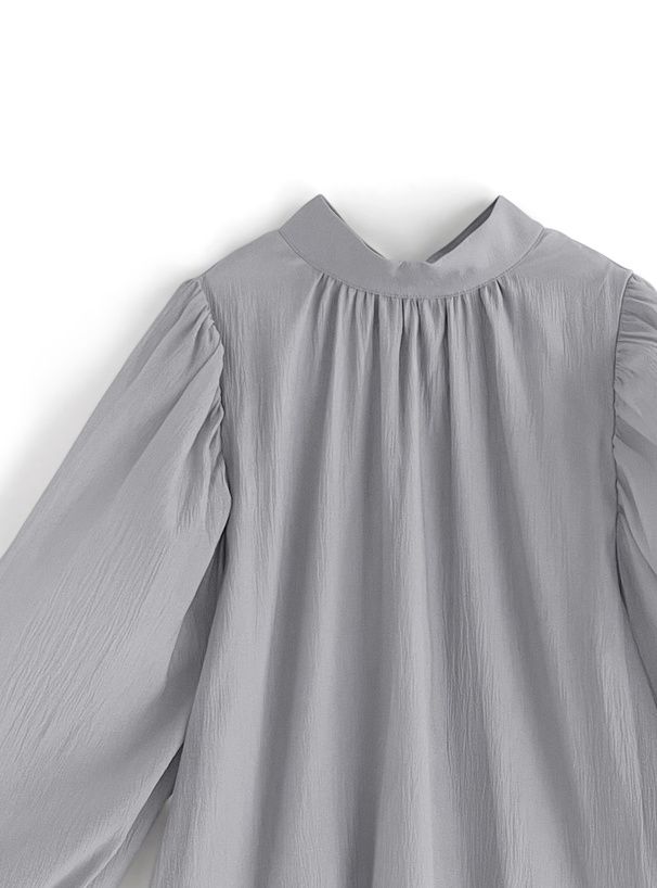 日本 GRL - 夢幻薄紗後綁帶長袖上衣-白 (F)