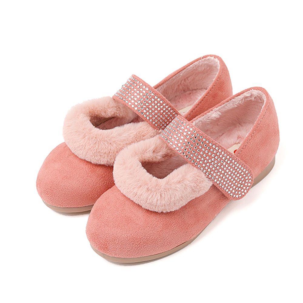 韓國 OZKIZ - (內刷毛)甜心粉紅皮鞋