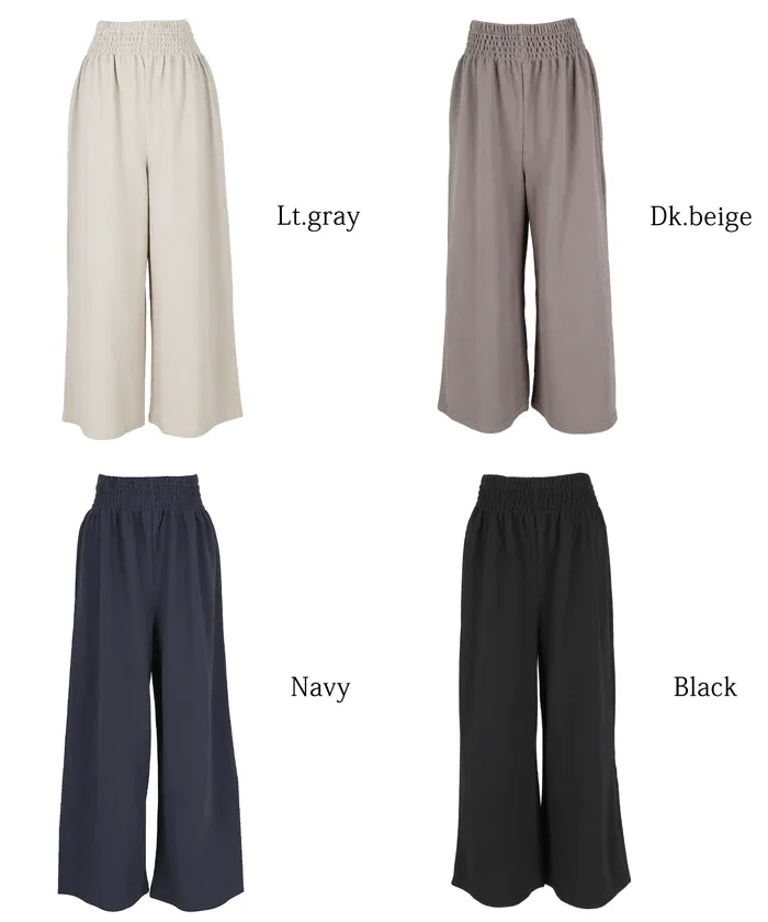 日本 COCA - 速乾彈性 垂墜感修身寬褲-灰棕