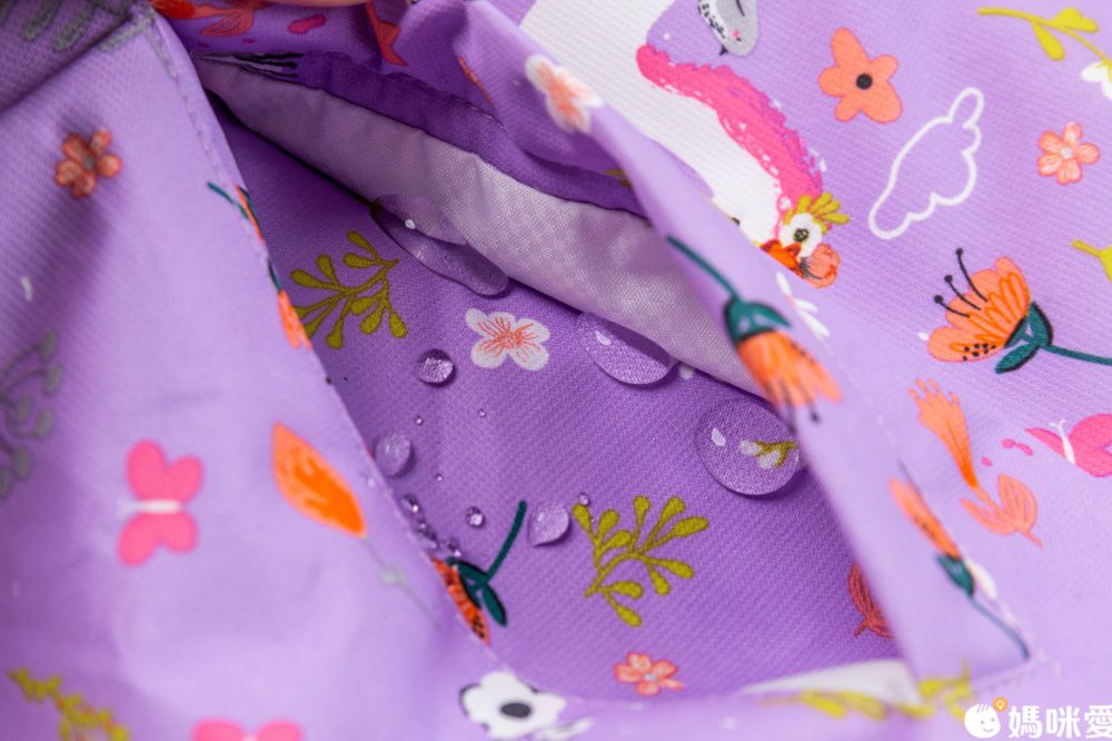 加絨款兒童防潑水衝鋒外套-獨角獸-淺紫色