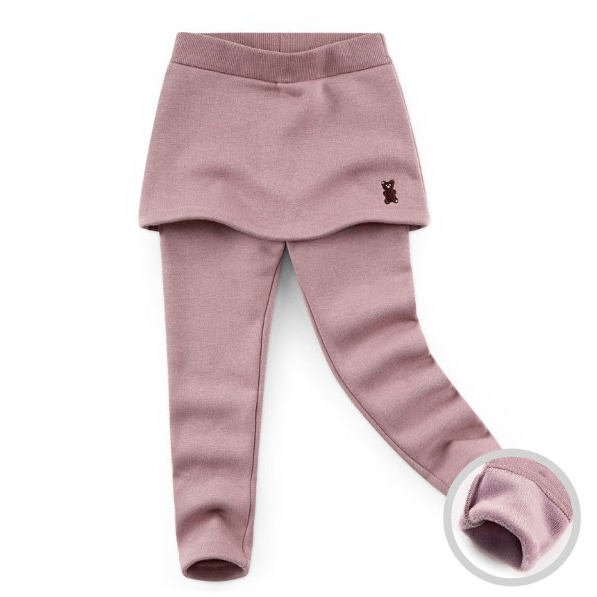 韓國 Jelispoon - (內刷毛)果凍熊內搭褲裙-灰