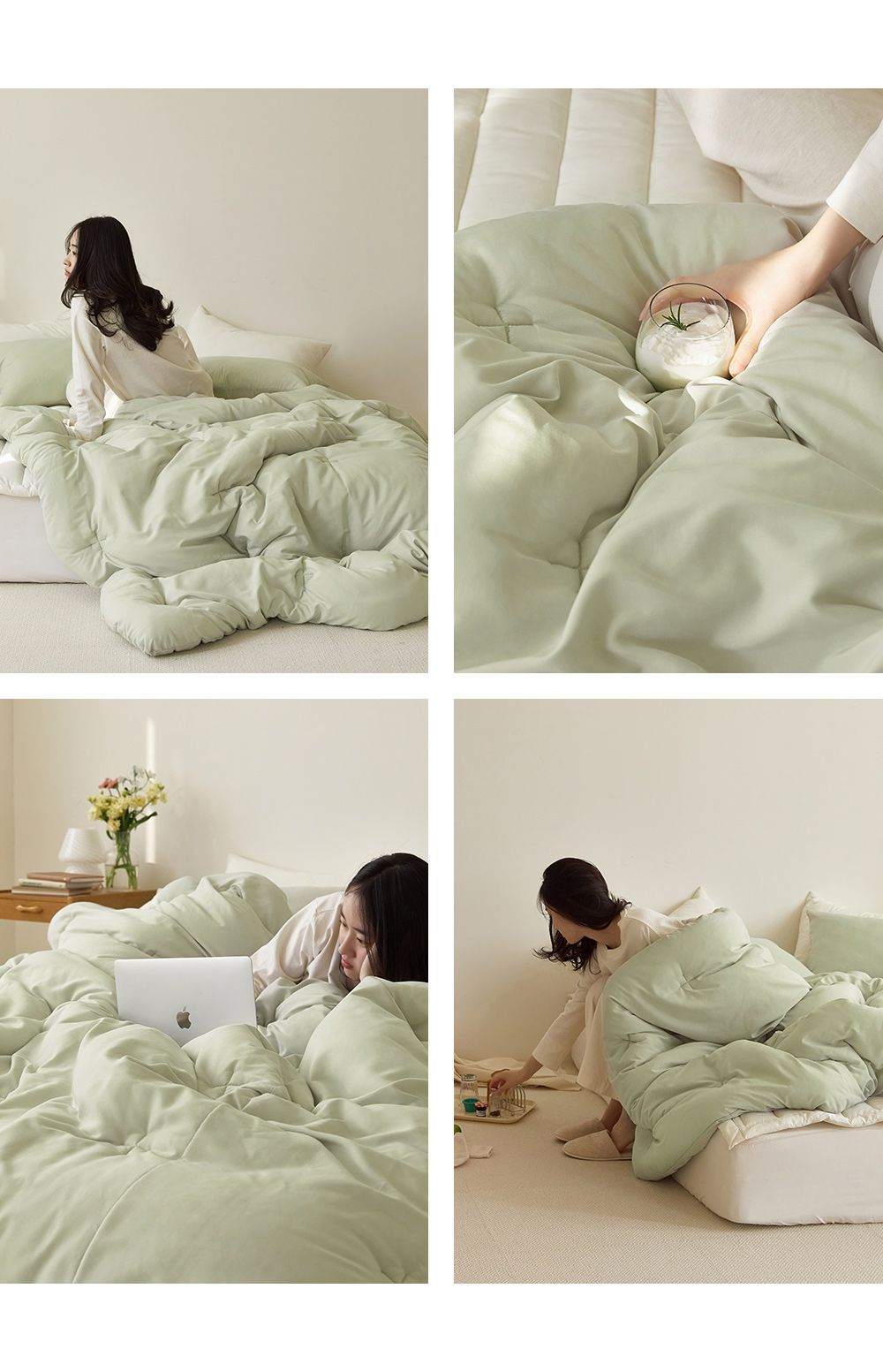 韓國 Maatila - 雲朵軟綿綿親膚四季被-抹茶拿鐵