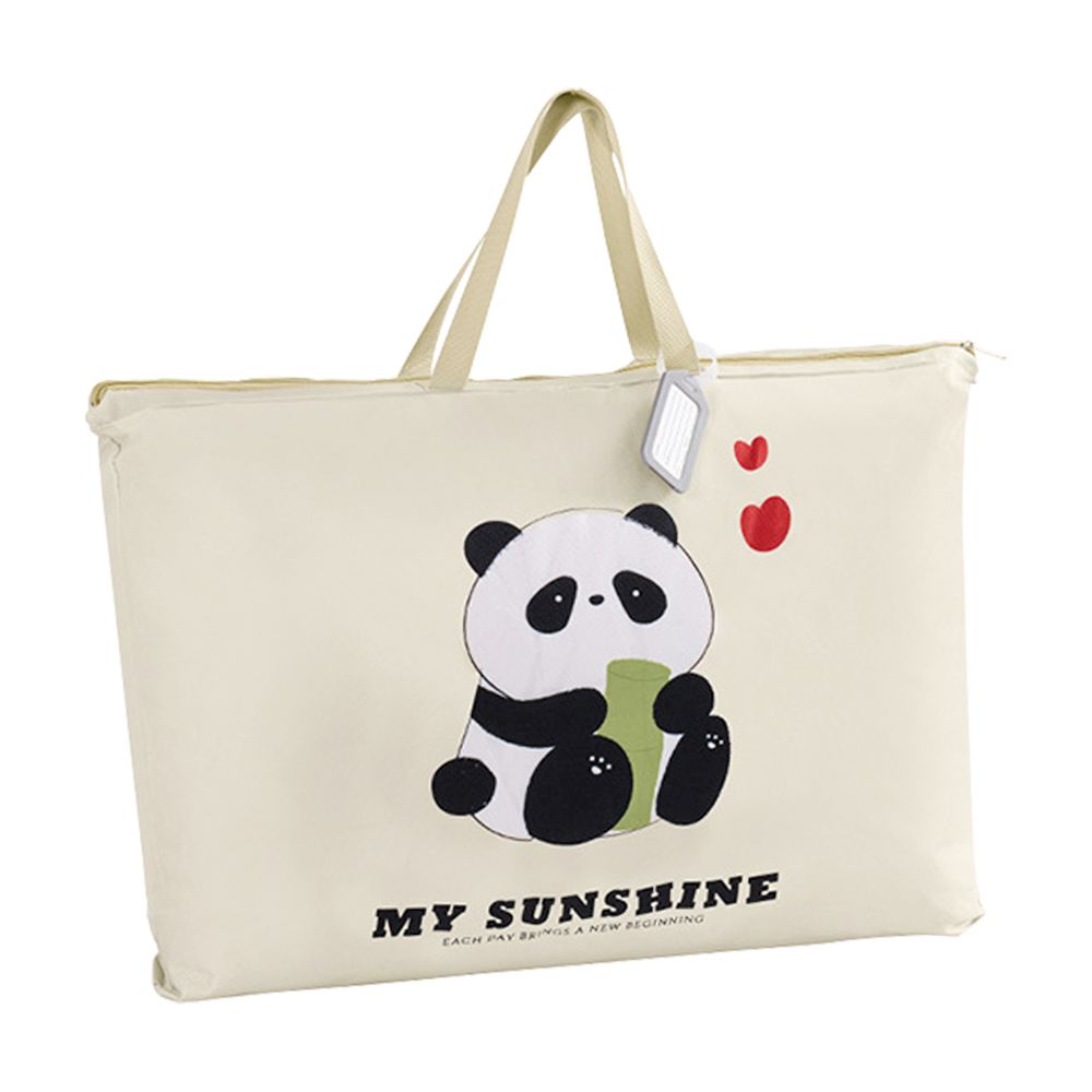 幼兒園棉被收納袋 睡袋收納袋 玩具收納袋-米色熊貓