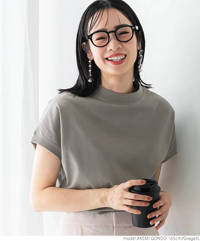 日本 COCA - 100%美國棉 厚磅短袖上衣-立領-黑