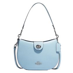 COACH - 旋扣造型斜肩背兩用包 (寶寶藍)