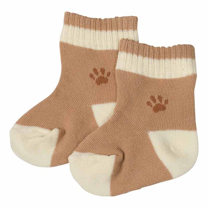 akachan honpo - 新生兒有機棉襪2入組-狗-淺藍色 (7～9cm)