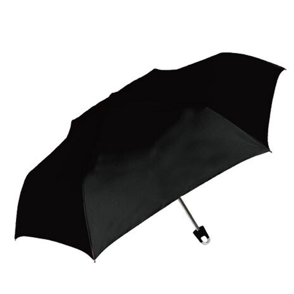 日本中谷 - 掛勾式輕量折疊傘/晴雨兩用傘-簡約黑 (傘骨55cm)