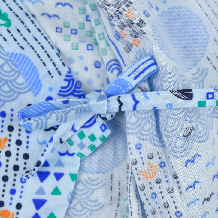 akachan honpo - 甚平包屁衣-海-淺藍色