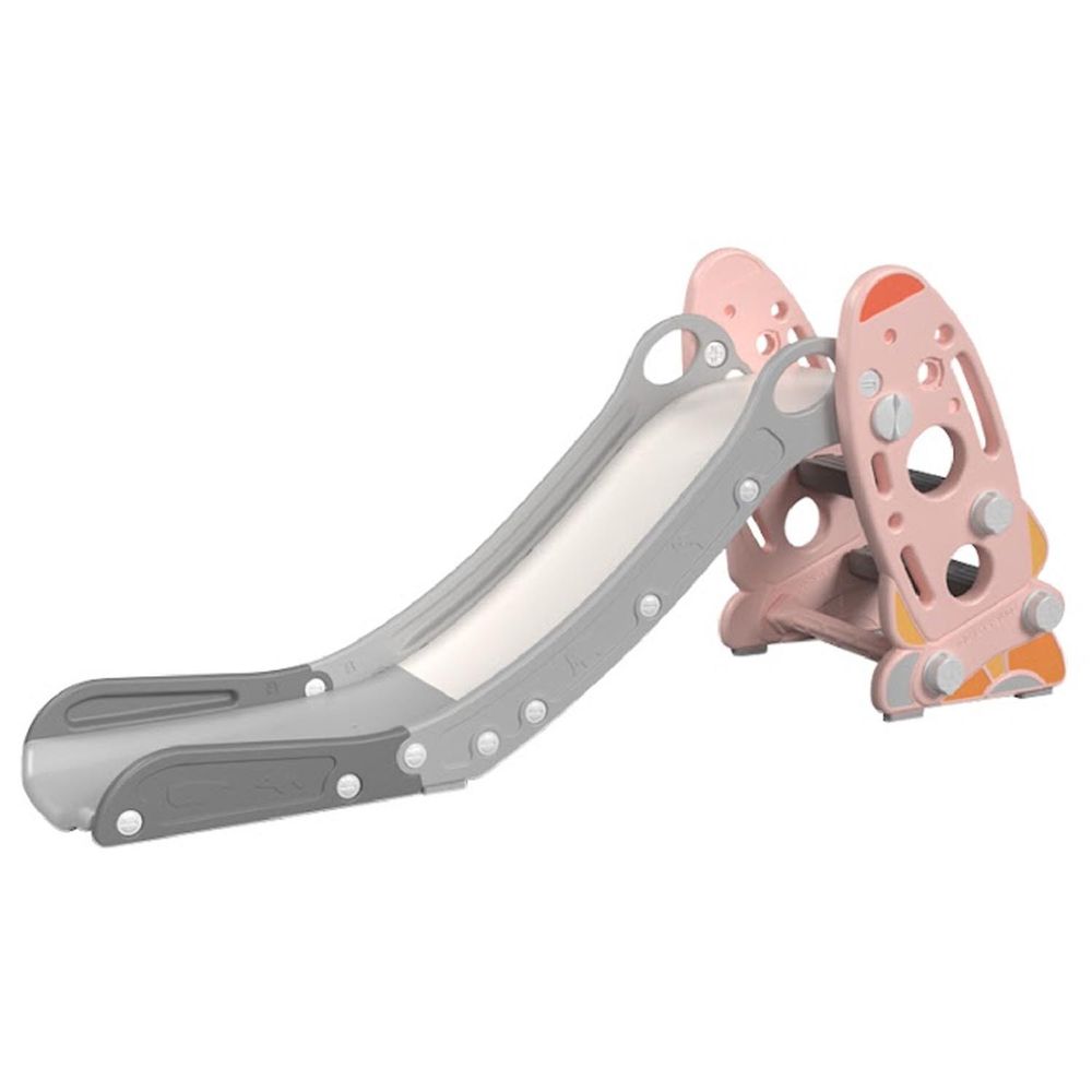 Kikimmy - 太空火箭造型兒童溜滑梯-粉色