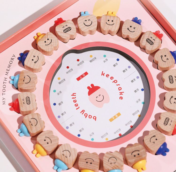 寶寶乳牙收藏盒-塑膠透明牙-粉色 (20x2.5x18.5cm)