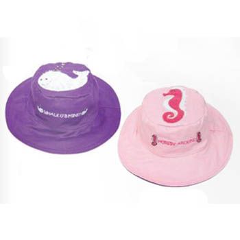 加拿大 flapjackkids - 雙面防曬漁夫帽-海馬/鯨魚