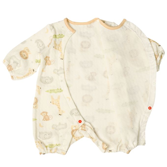 akachan honpo - 連身衣-水彩 動物-咖啡色