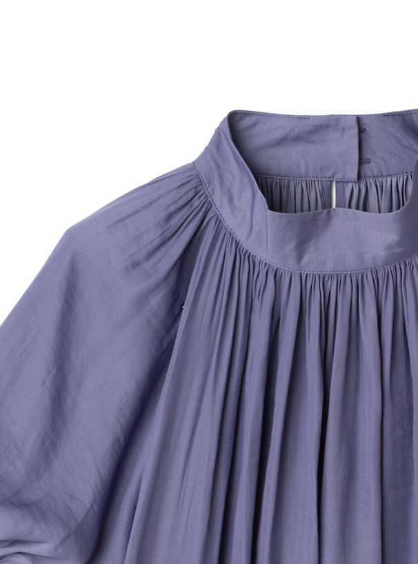 日本 GRL - 百搭立領泡泡短袖上衣-深棕粉 (F)