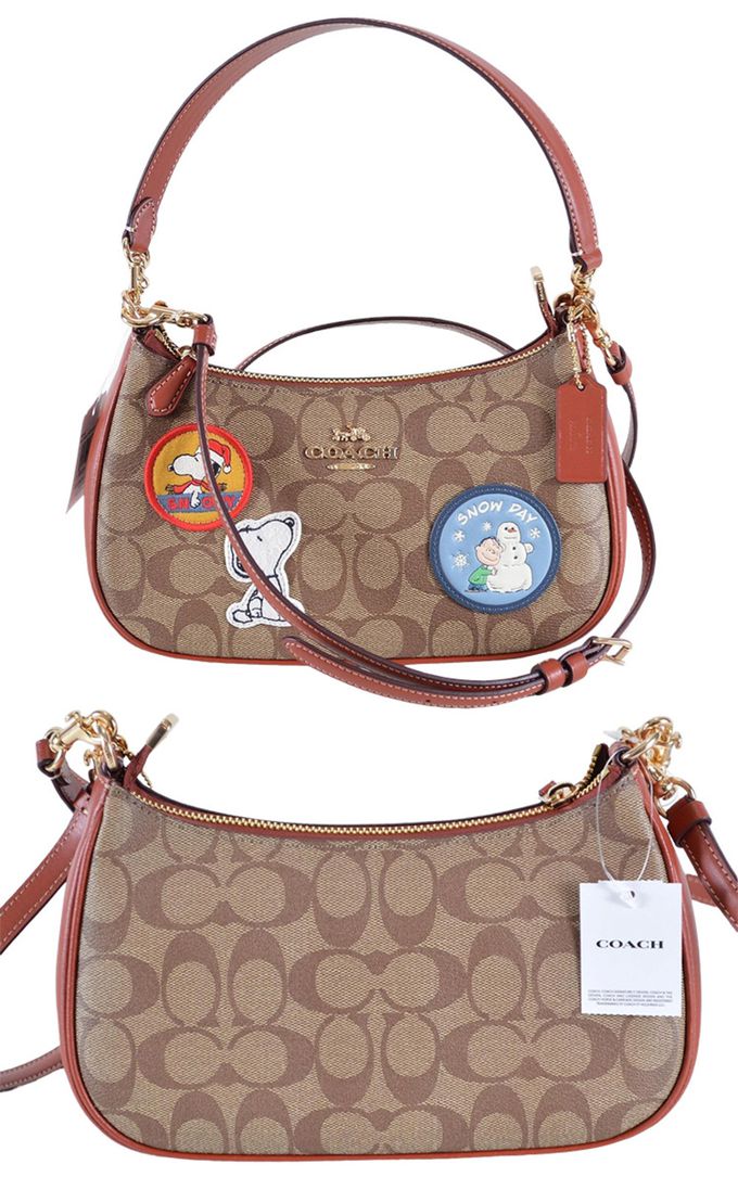 COACH - Snoopy聯名皮革兩用包 (徽章)