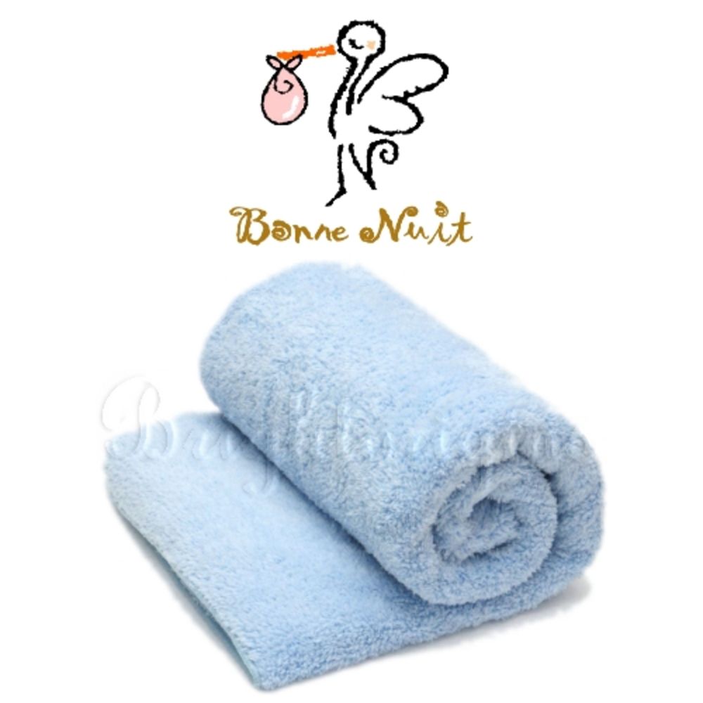 Bonne Nuit - 雪柔綿枕巾(寶寶浴巾)多色可選 (淺藍色)