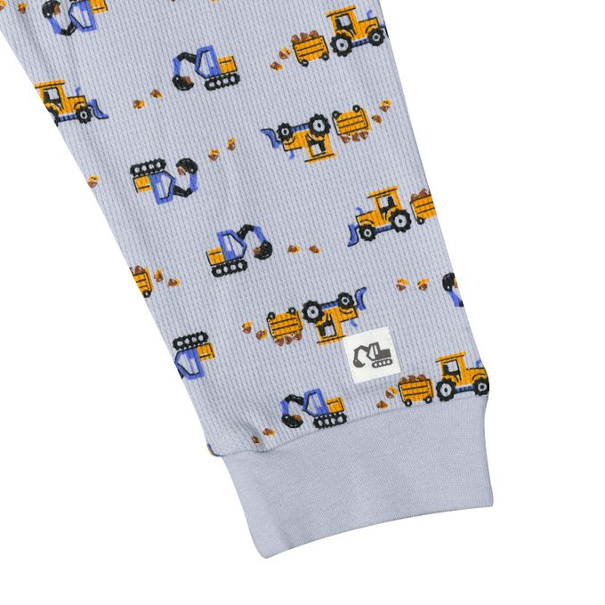 akachan honpo - 長袖家居服 穿衣練習前開式-拖拉機-淺藍色