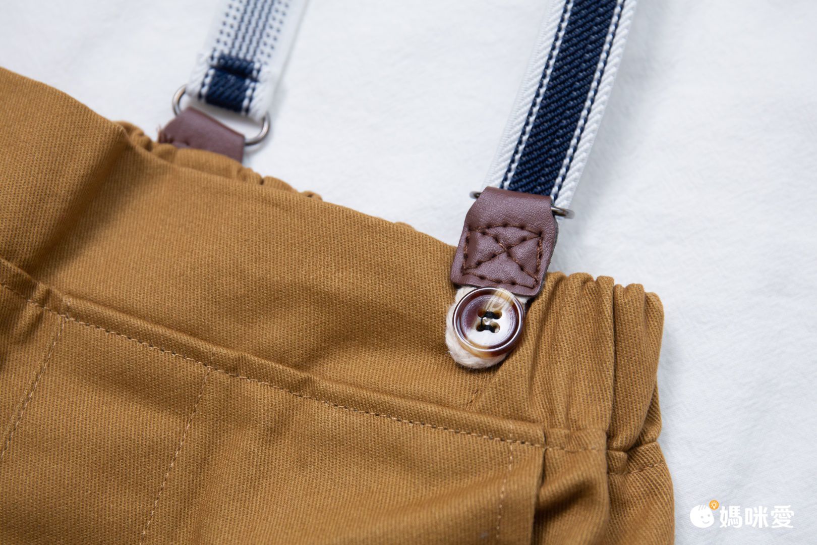 小紳士格紋短袖襯衫套裝-有背帶款-灰+深藍