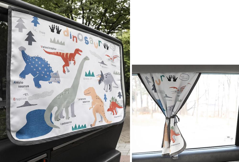 韓國 Bebe Deco - 三層遮光磁鐵遮陽窗簾-侏羅紀公園 (65*45cm)