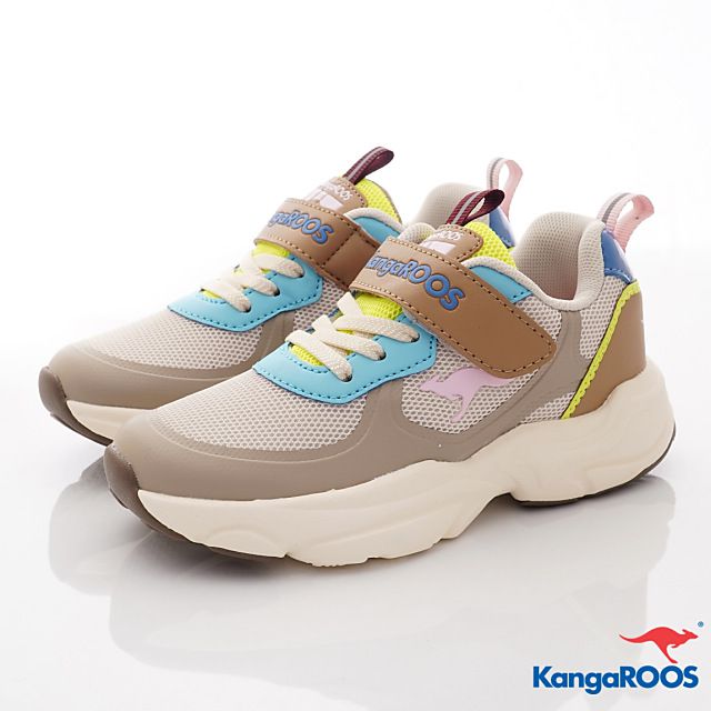KangaROOS - 美國袋鼠 -兒童輕量老爹鞋款童鞋(中大童段)-運動鞋-卡其