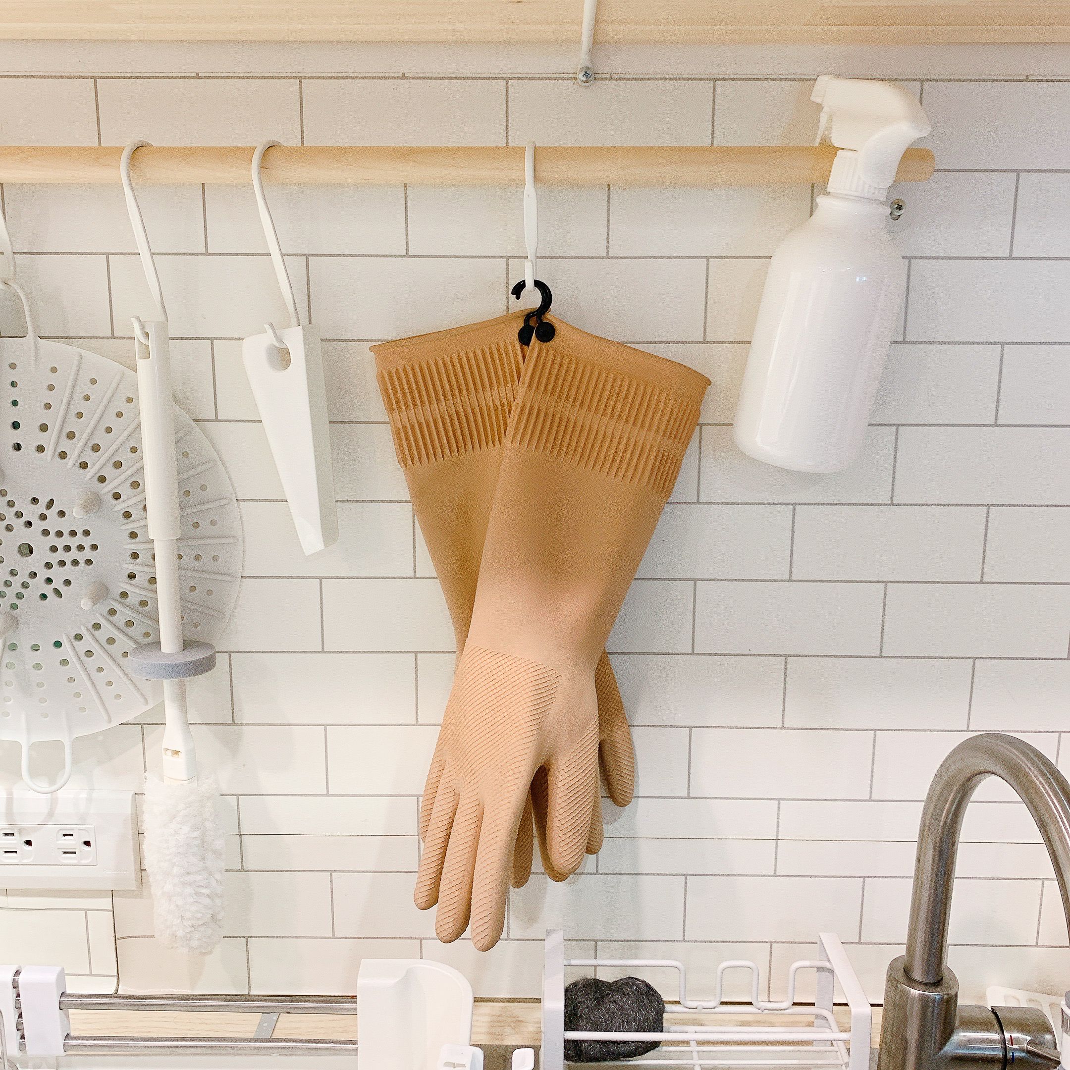 理理 liil - 韓國DECO VIEW 質感乳膠廚房手套-奶茶棕 (全長36cm、手掌圍21cm)