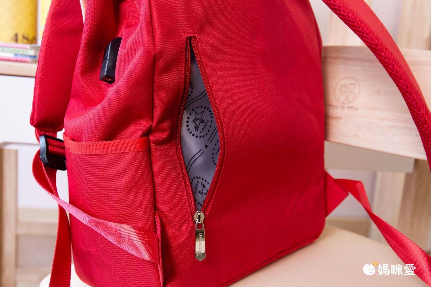 復古風翻蓋書包-粉紅色 (38.5x28x15cm)