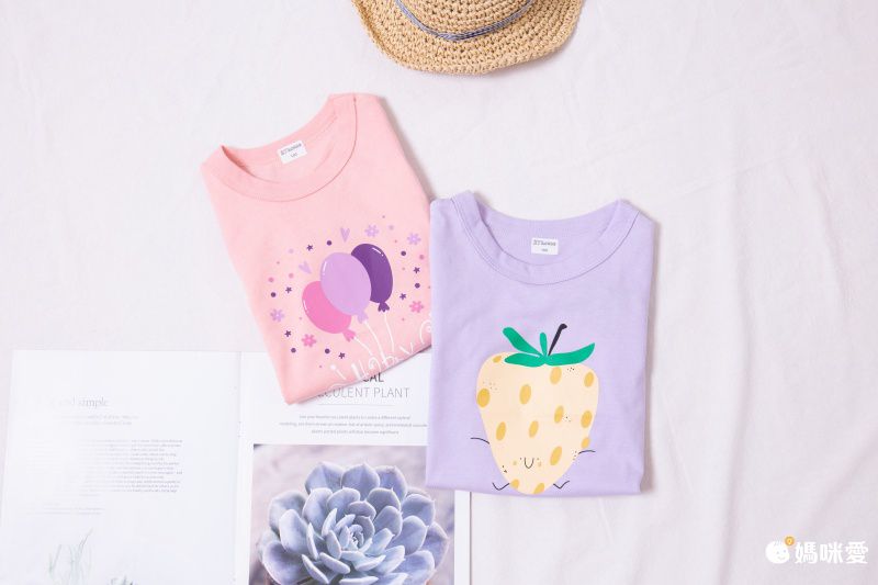 純棉短袖上衣-草莓-紫色