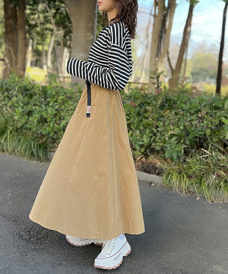 日本 Classical Elf - 街頭風綁帶修身長裙-摩卡棕