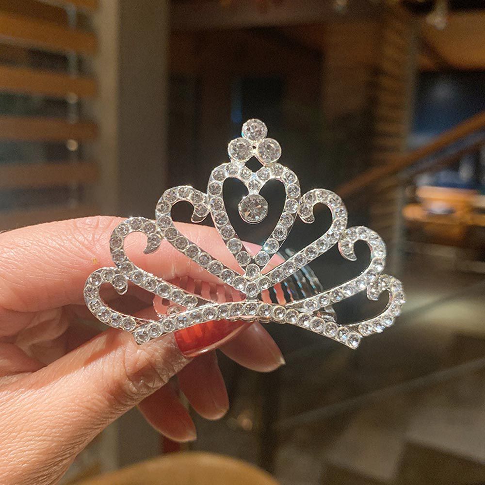 公主風水鑽髮梳簪/髮箍-唯美皇冠 (7.5x4.6cm)