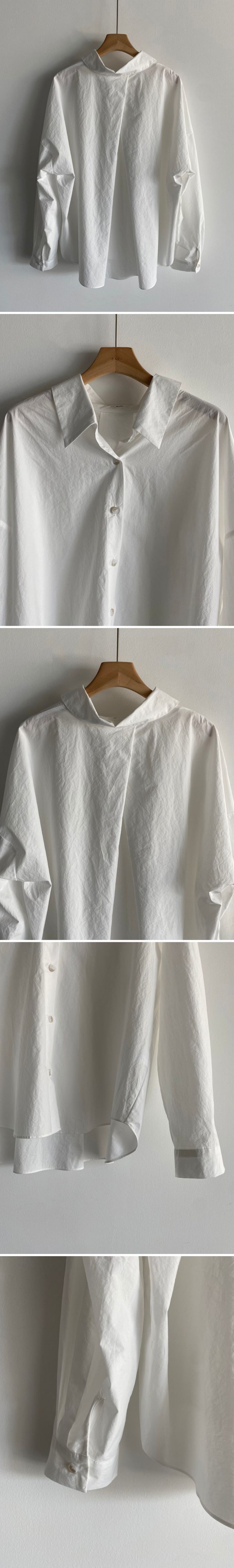 韓國女裝連線 - 知性背後抓褶翻領長袖襯衫-咖啡紅 (FREE)