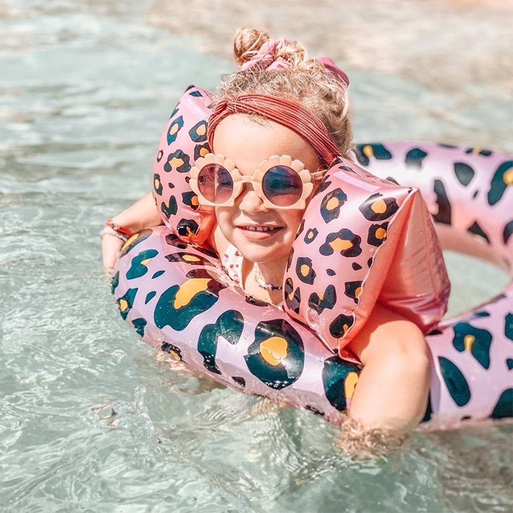 荷蘭 Swim Essentials - 荷蘭 嬰幼兒/兒童充氣臂圈-玫瑰金小花豹