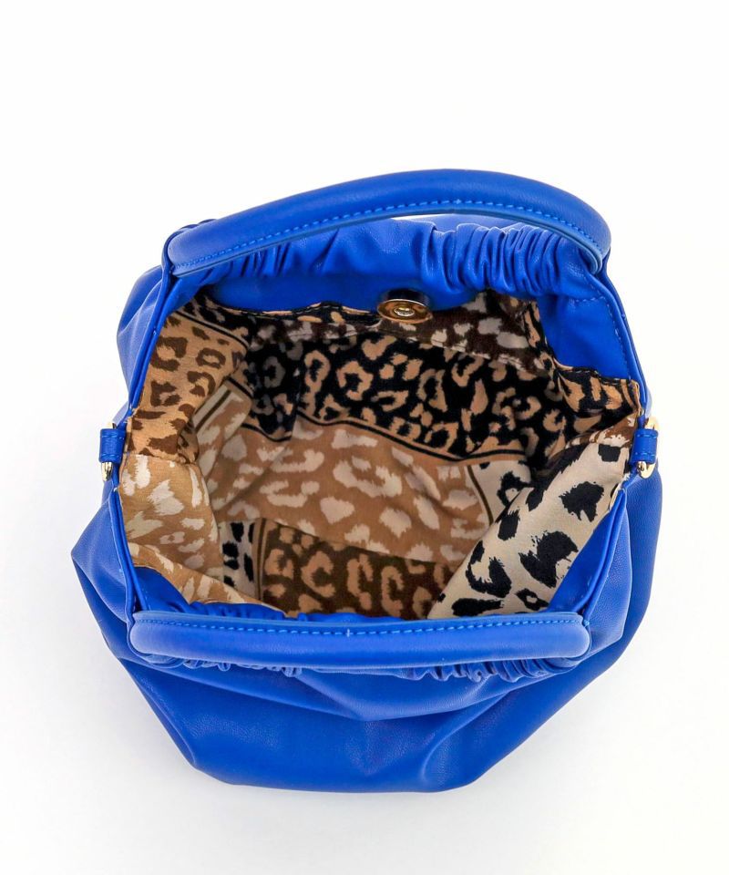 日本 COOCO - 2WAY柔軟皮革豆形手提小包/側背包-淺灰杏 (W14*H20*D12cm)