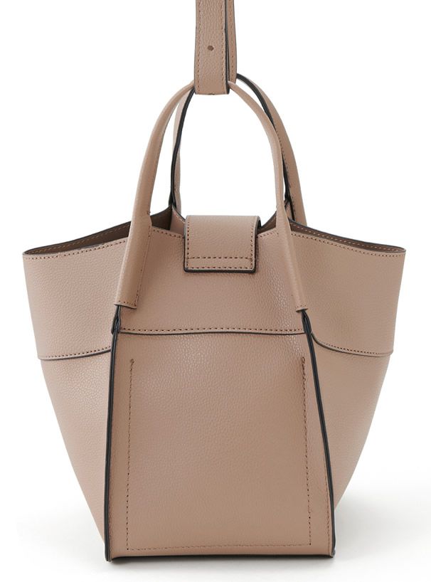 日本 GRL - 2way仿皮大開口托特包/側背包-棕