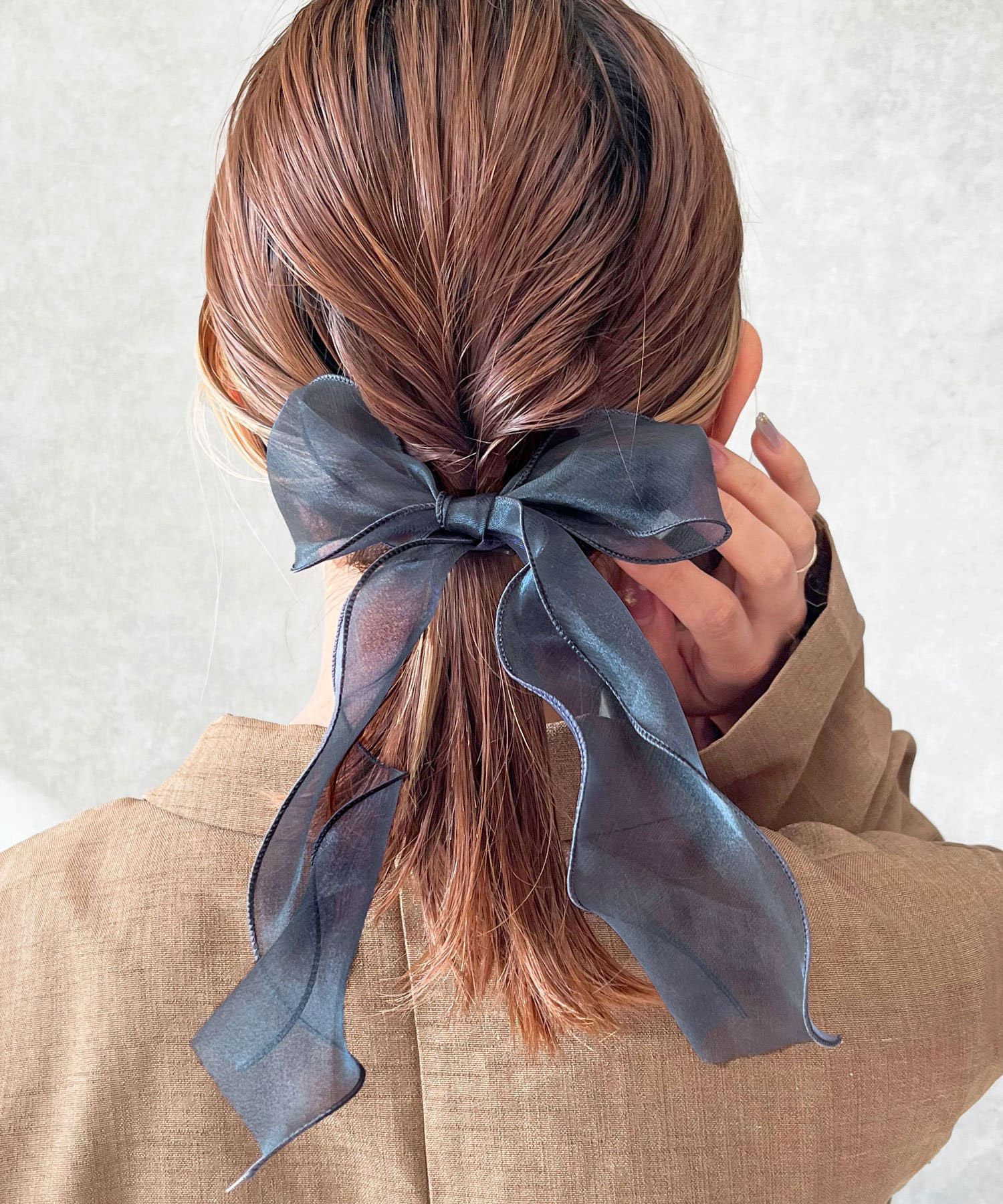 日本 Lattice - 夢幻立體蝴蝶結髮圈-黑籃