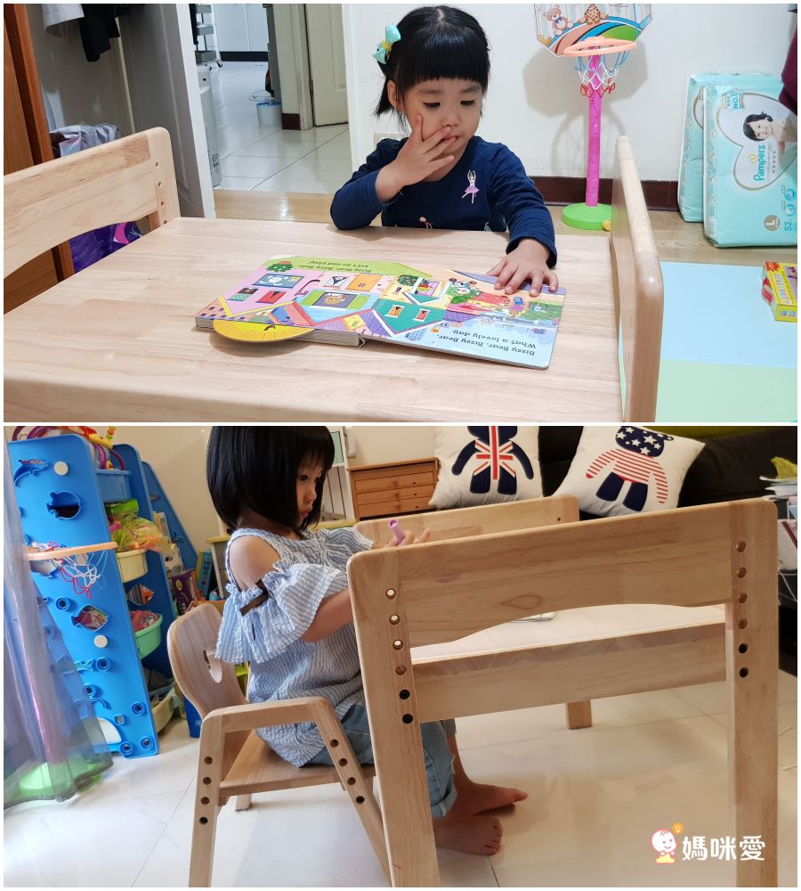 環安傢俱 - 【一般款】幼兒成長桌椅組/一桌一成長椅-一般桌+加大款小熊椅