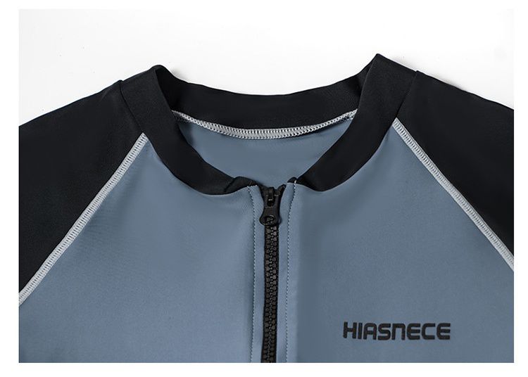 大童男孩長袖泳衣套裝(三件組)-拼色款-黑+白+紫-泳衣、長泳褲、短泳褲