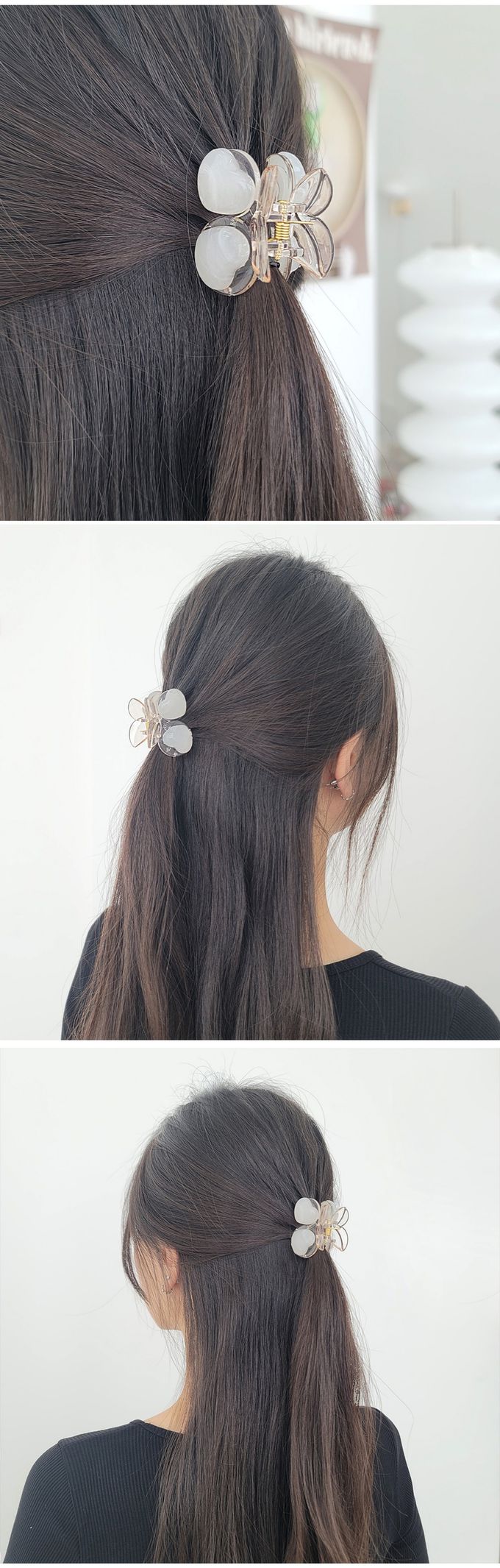 韓國 Soo&Soo - 正韓製立體櫻桃髮夾-奶茶