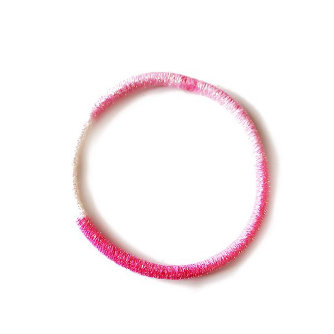 日本 Melody Accessory - 日本製 專利耐用漸層金蔥髮圈(5入組)-粉彩彩虹