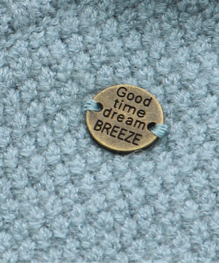 日本 BREEZE - 撞色滾邊落肩針織毛衣-粉x杏