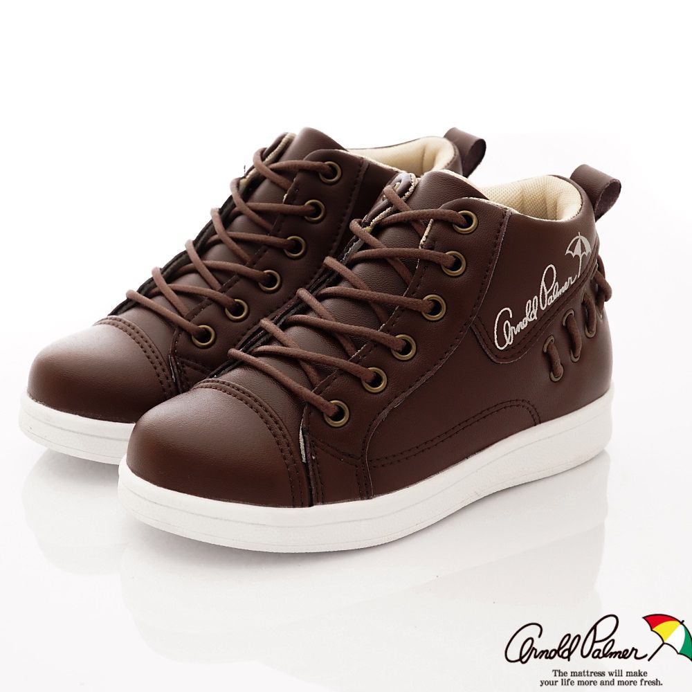 Arnold Palmer 雨傘牌 - 專櫃童鞋-簡約皮質短靴專櫃款(中大童段)-咖啡-台碼=尺寸cm