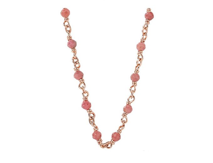 韓國 Soo&Soo - (925純銀)印加玫瑰石愛情項鍊 (長度40cm)