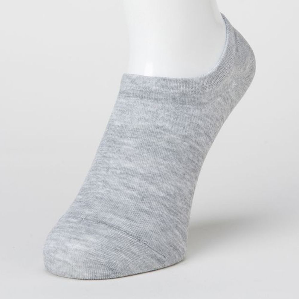 日本 okamoto - 超強專利防滑ㄈ型隱形襪(爸爸)-吸水速乾 超深履款-淺灰 (25-27cm)