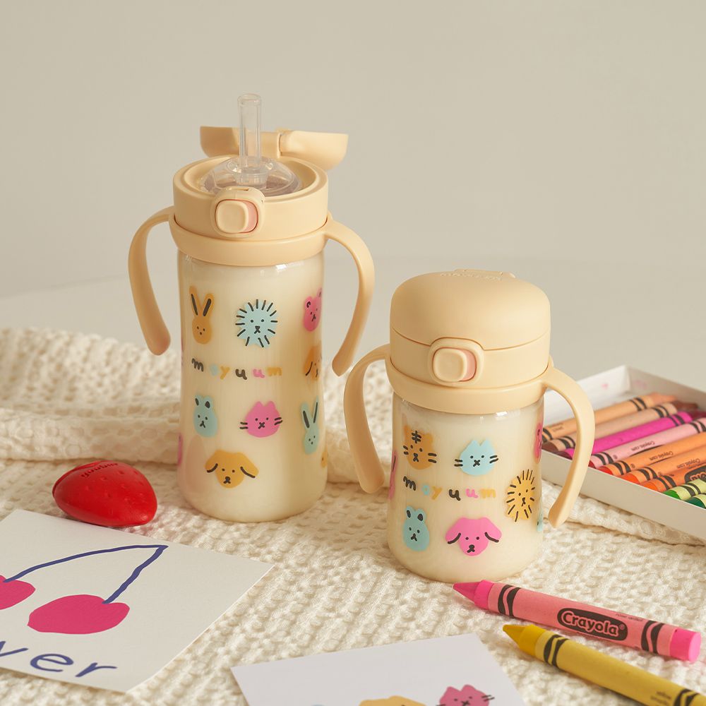 PPSU彈蓋吸管學飲水杯-動物萌友(SOOSOOJIN聯名款)-270ml