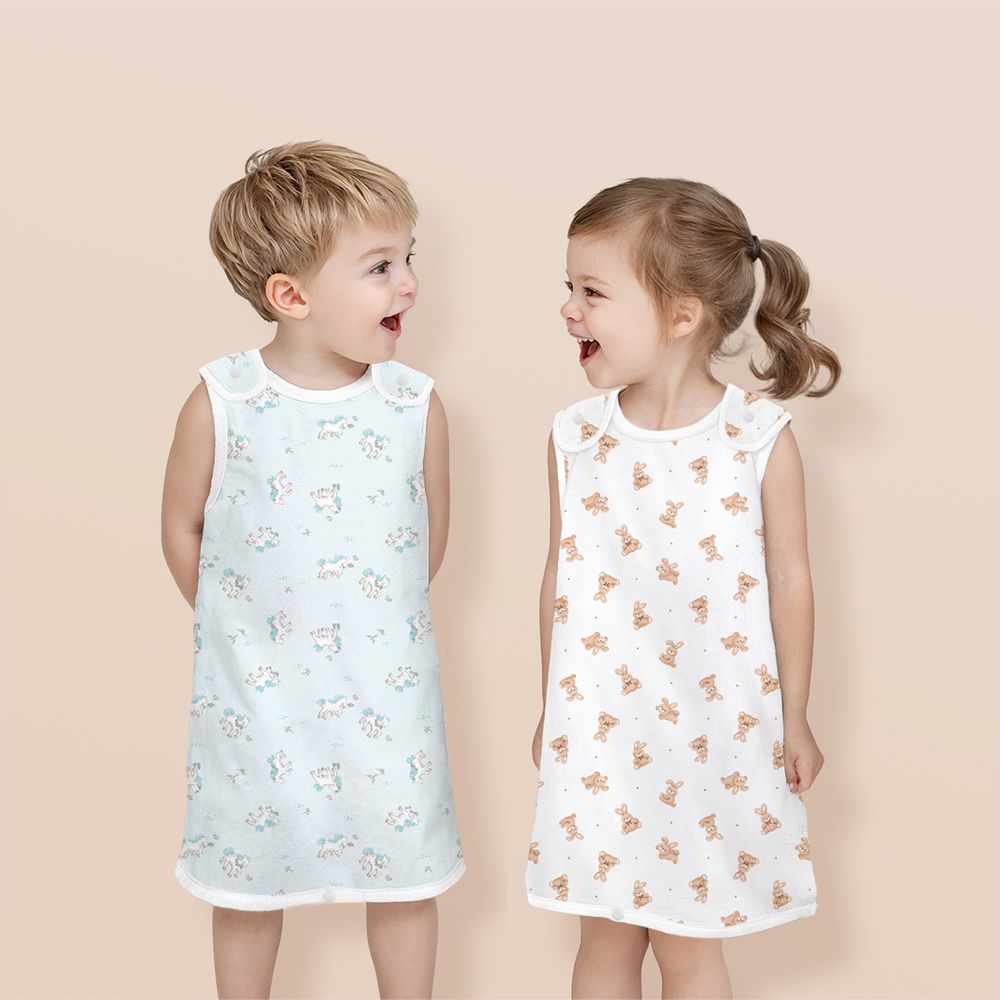 韓國 嬰幼童安撫防踢背心-沁涼款-天藍小馬