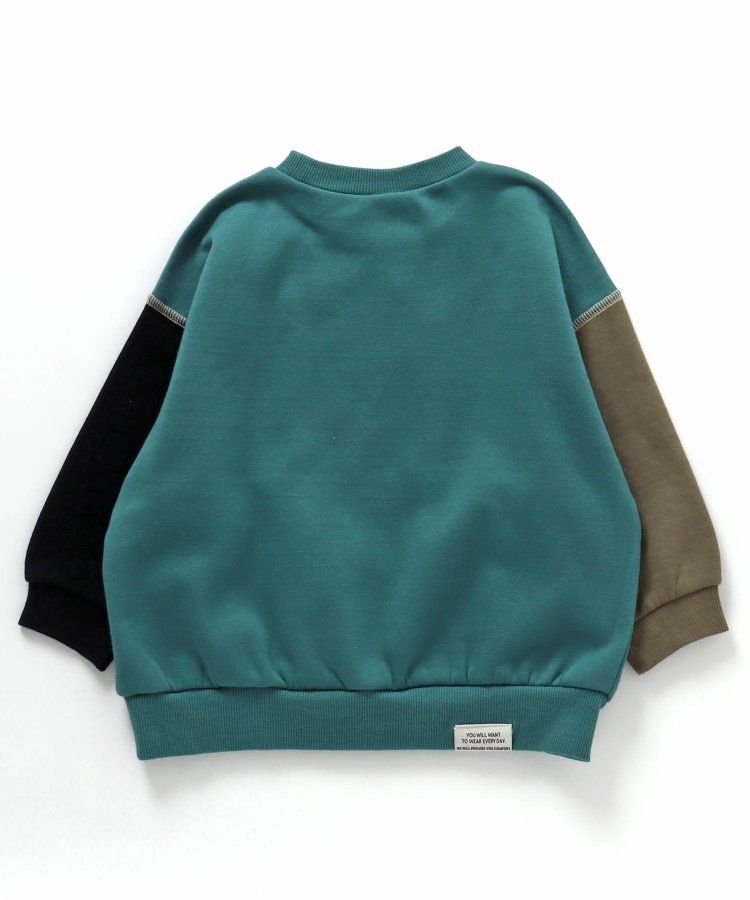 日本 BREEZE - 內刷毛英文logo百搭運動衫-草綠