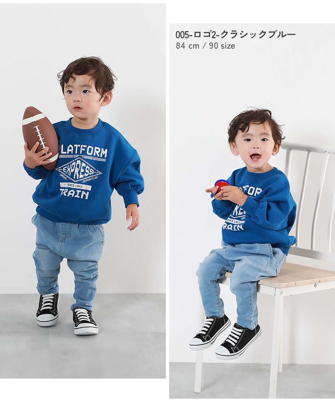 日本 devirock - 裏起毛定番印花長袖上衣-巨大檸檬-黑