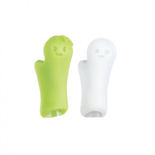 日本文具 SONIC - QQ麻糬兒童輔助握筆器2件組-右手專用-藍x白